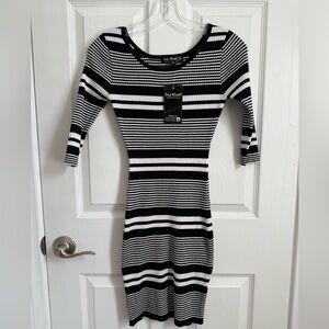 Say What? Monochrome Striped Long Sleeve Dress size medium